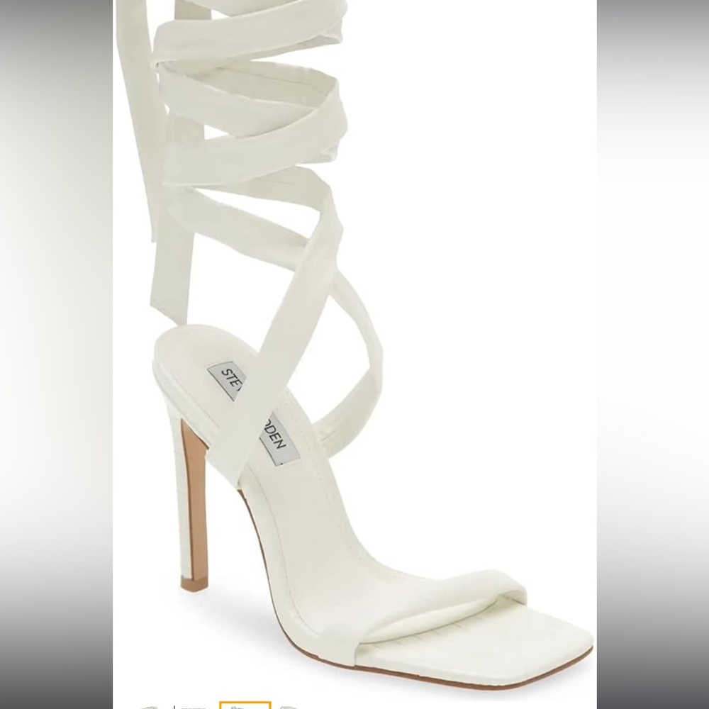 Steve Madden UTILIZE WOMENS FAUX LEATHER LEG STRAP HEELS